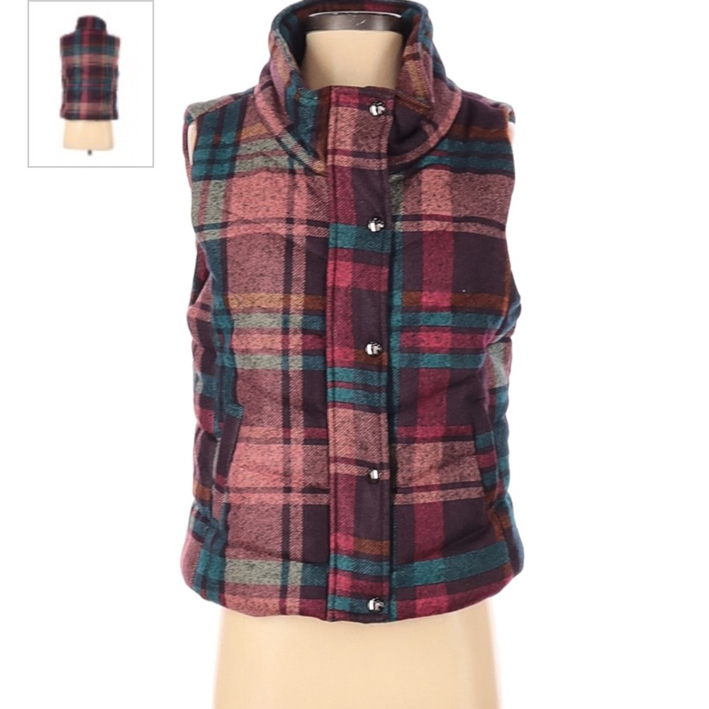 Vanilla bay multicolor plaid vest